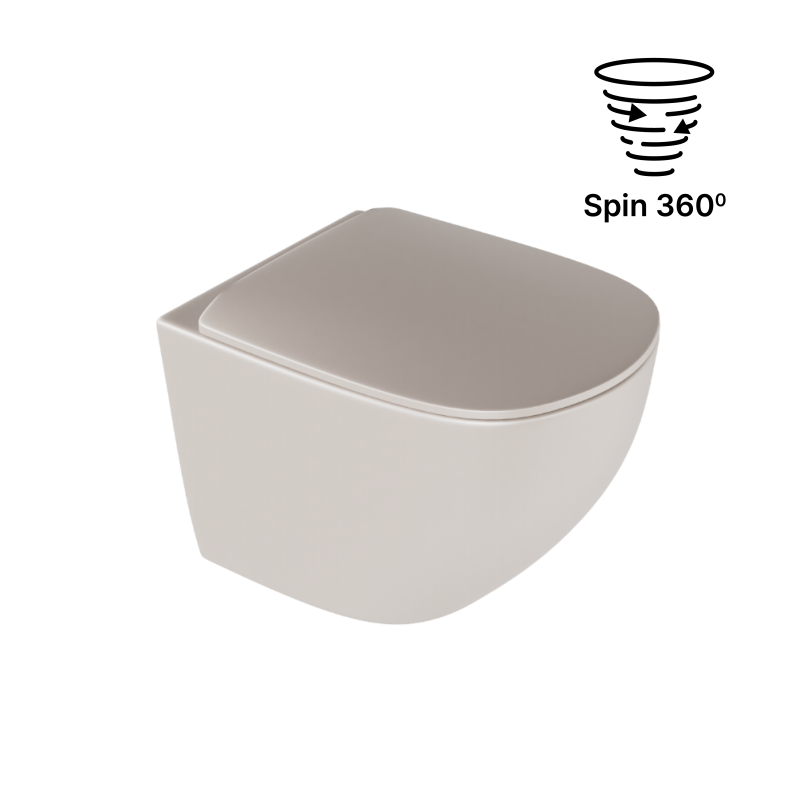 Luqa miska WC 48 cm wisząca bezrant, sys. spłuk. Spin 360, z deską wolnoopad., cappucino mat EXCELLENT CEAC.6403.K.6405.480.CAM