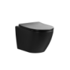 NOX 1.0 Miska WC wisząca 49x37 cm, bezranotwa z deską wolnoopadającą slim, czarny mat EMPORIA 0114-MB