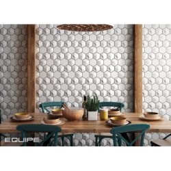OBERLAND WHITE HEXAGON MAT 12,4X10,7 (P.63235)