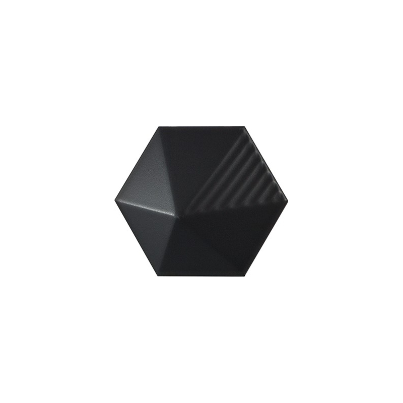 UMBRELLA BLACK HEXAGON MAT 12,4X10,7 (P.63287)