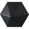 UMBRELLA BLACK HEXAGON MAT 12,4X10,7 (P.63287)
