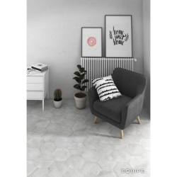 URBAN HEXAGON MELANGE SILVER MAT 29,2X25,4 (P.64059)