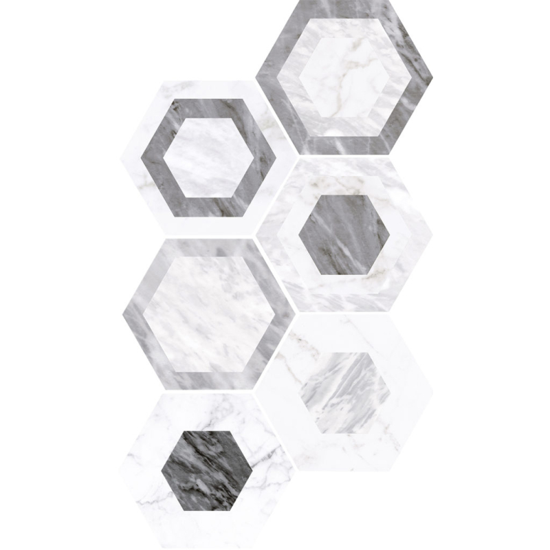 BARDIGLIO HEXAGON GEO MAT 17,5X20 (P.64605)