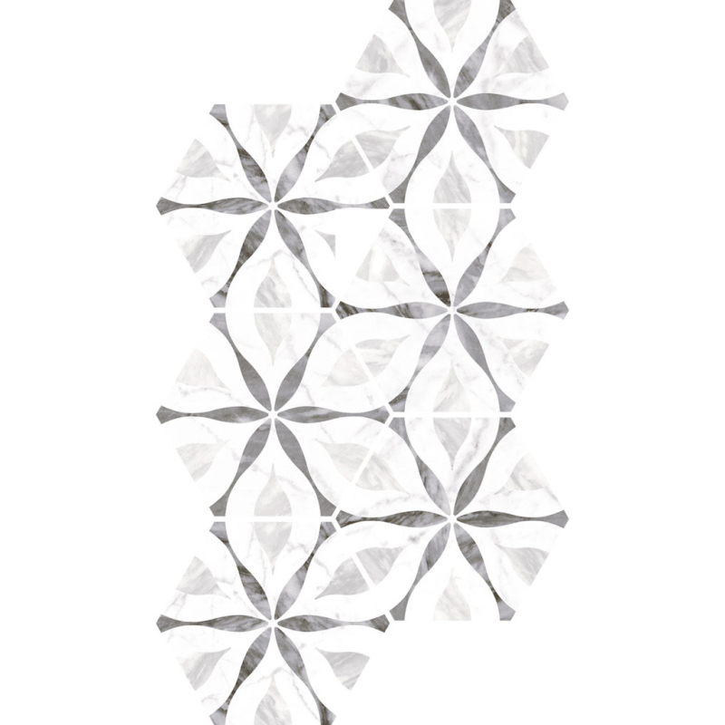 BARDIGLIO HEXAGON FLOWER MAT 17,5X20 (P.64607)