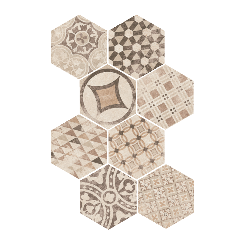HEXATILE CEMENT GARDEN SAND HEXAGON MAT 17,5X20 (P.64829)