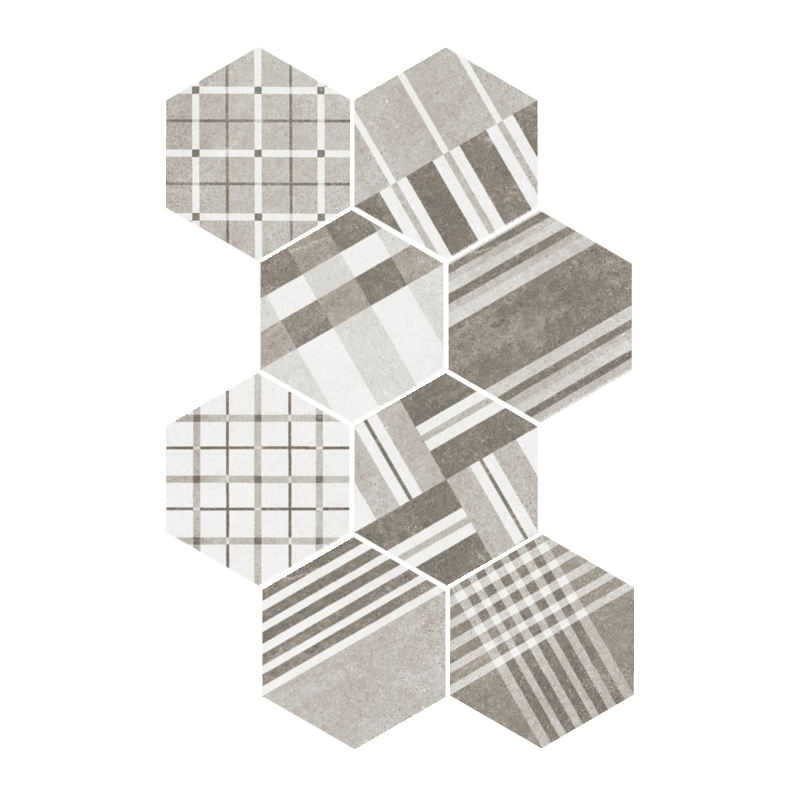 HEXATILE CEMENT GEO GREY HEXAGON MAT 17,5X20 (P.64841)
