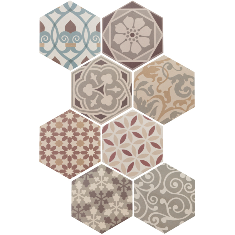 HEXATILE HARMONY COLOURS HEXAGON MAT 17,5X20 (P.64845)