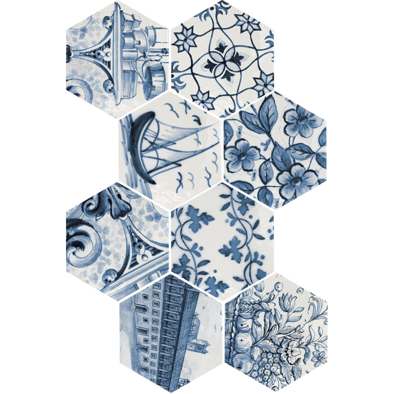 HEXATILE PATCHWORK LISBOA HEXAGON POŁYSK 17,5X20 (P.64859)