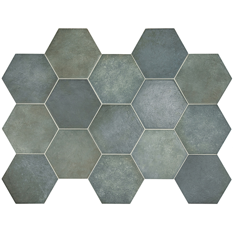 HERITAGE INDIGO HEXAGON MAT 17,5X20 (P.65065)