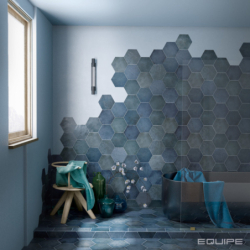 HERITAGE INDIGO HEXAGON MAT 17,5X20 (P.65065)