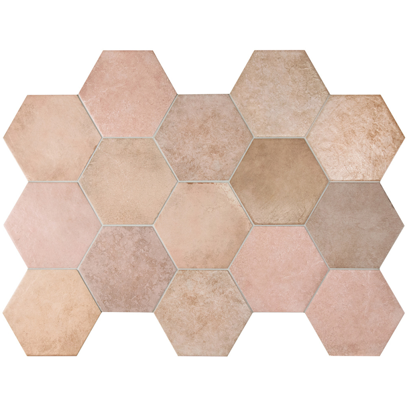 HERITAGE ROSE HEXAGON MAT 17,5X20 (P.65271)