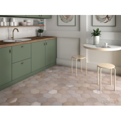 HERITAGE ROSE HEXAGON MAT 17,5X20 (P.65271)