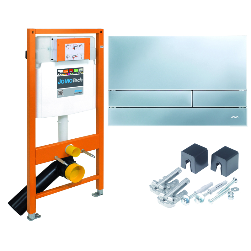 JOMOTech STELAŻ WC H-1120 + WSPORNIK + PRZYCISK EXCLUSIVE 2.0 CHROM MATOWY WERIT 103-000000008/174-91101100-00