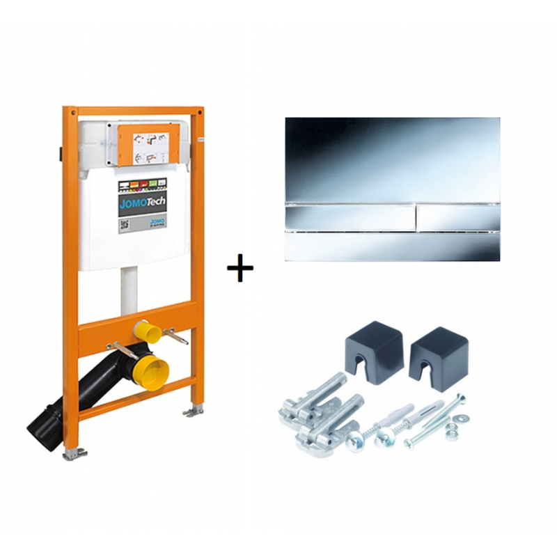 JOMOTech STELAŻ WC H-1120 + WSPORNIK + PRZYCISK EXCLUSIVE 2.0 CHROM POŁYSK WERIT 103-000000010/174-91101300-00