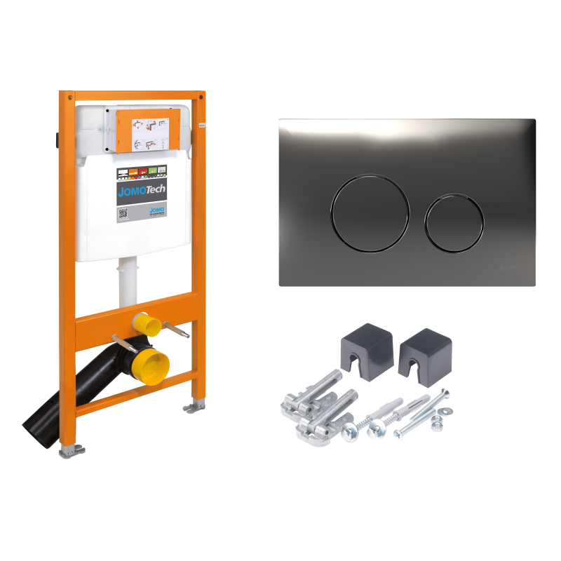 JOMOTech STELAŻ WC H-1120 + WSPORNIK + PRZYCISK SWITCH CHROM POŁYSK WERIT 103-000000081/174-91102900-00