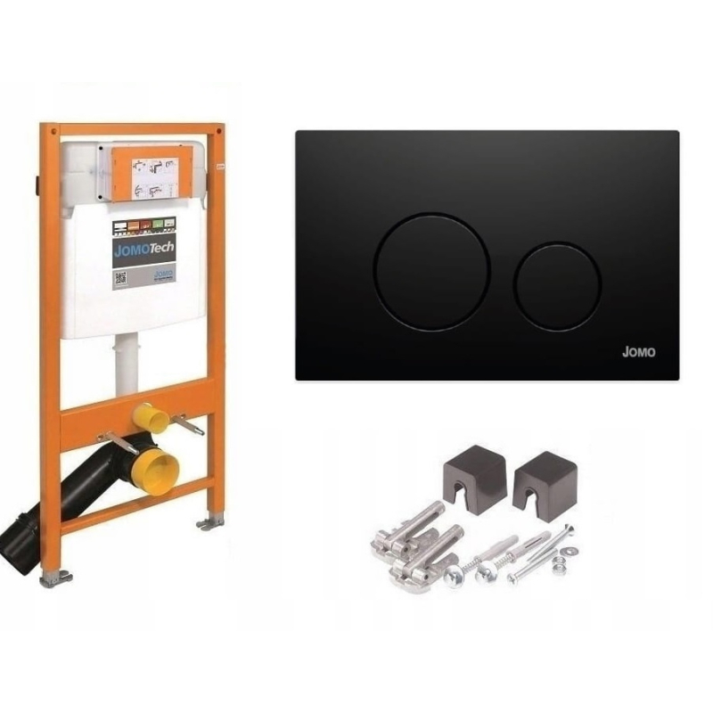 JOMOTech STELAŻ WC H-1120 + WSPORNIK + PRZYCISK SWITCH CZARNY MATOWY WERIT 103-000000080/174-91103000-00