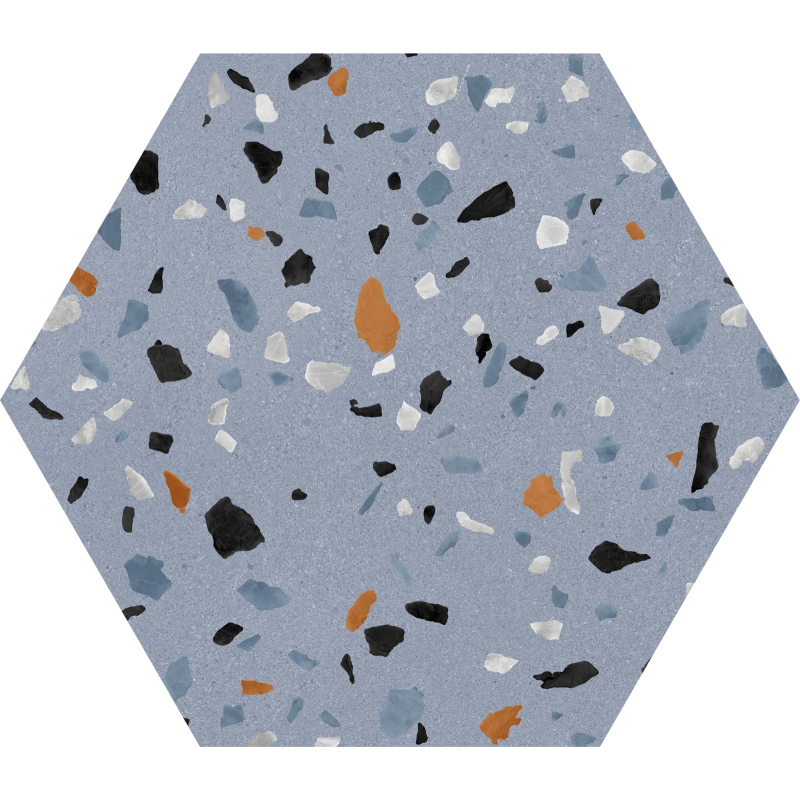 ABSTRACT BLUE HEXAGON MAT 20X24 (P.69025)