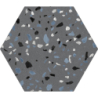 ABSTRACT GRAPHITE HEXAGON MAT 20X24 (P.69029)