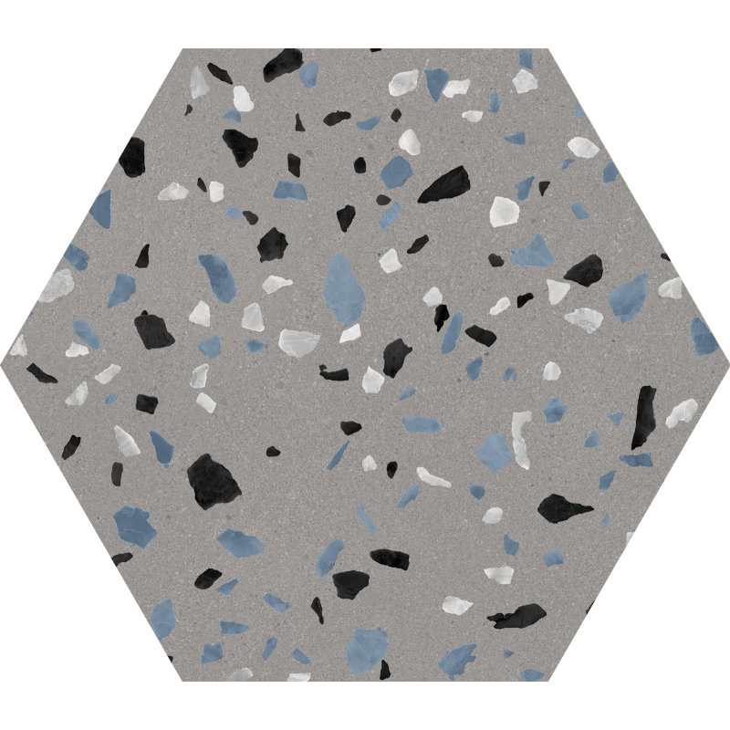 ABSTRACT GRAY HEXAGON MAT 20X24 (P.69031)