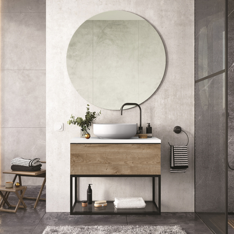 STELAŻ PODSZAFKOWY 60 BLACK MATT Z PÓŁKĄ SZKLANĄ ELITA 167665 / RE150600107160