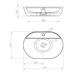UMYWALKA NABLATOWA BABETTE 62x41 BLACK MAT ELITA 145101 / RE040620017160