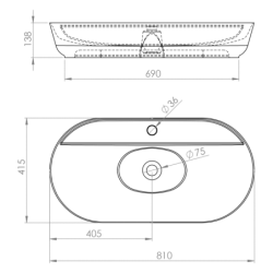 UMYWALKA NABLATOWA BABETTE 82x42 BLACK MAT ELITA 145105 / RE040820017160