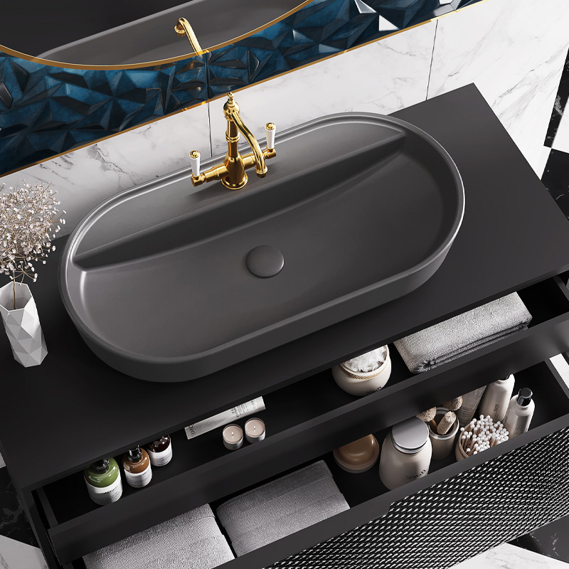 UMYWALKA NABLATOWA BABETTE 82x42 ANTHRACITE MAT ELITA 145108 / RE040820016010