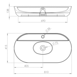 UMYWALKA NABLATOWA BABETTE 82x42 ANTHRACITE MAT ELITA 145108 / RE040820016010
