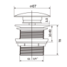 KOREK UMYWALKOWY KLIK-KLAK ANTHRACITE MATT ELITA 167957 / RE090000016010