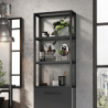 STELAŻ WISZĄCY 40/80 BLACK MATT Z PÓŁKAMI SZKLANYMI ELITA 168186 / RE150401107160