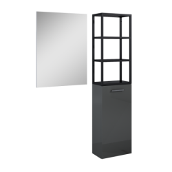 STELAŻ WISZĄCY 40/80 BLACK MATT Z PÓŁKAMI SZKLANYMI ELITA 168186 / RE150401107160