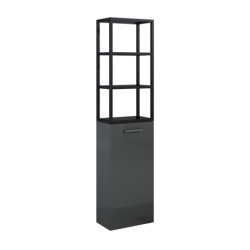 STELAŻ WISZĄCY 40/80 BLACK MATT Z PÓŁKAMI SZKLANYMI ELITA 168186 / RE150401107160