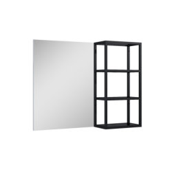 STELAŻ WISZĄCY 40/80 BLACK MATT Z PÓŁKAMI SZKLANYMI ELITA 168186 / RE150401107160