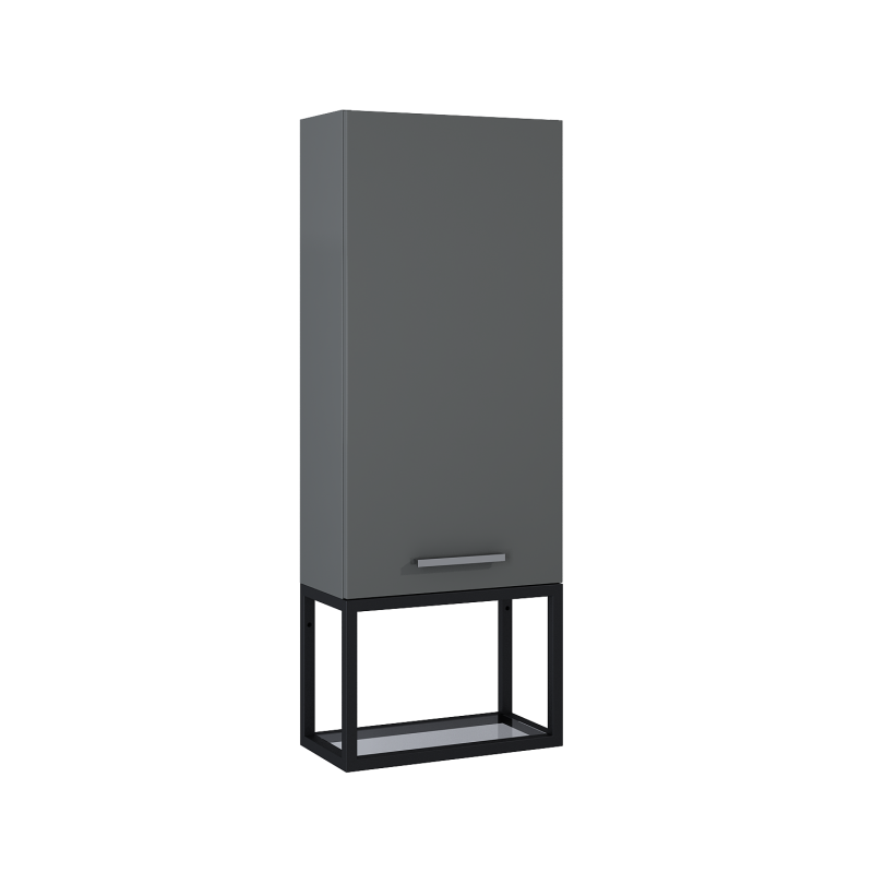 STELAŻ WISZĄCY 40/28 BLACK MATT Z PÓŁKAMI SZKLANYMI ELITA 168188 / RE150400107160