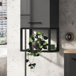 STELAŻ WISZĄCY 40/28 BLACK MATT Z PÓŁKAMI SZKLANYMI ELITA 168188 / RE150400107160