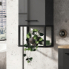 STELAŻ WISZĄCY 40/28 BLACK MATT Z PÓŁKAMI SZKLANYMI ELITA 168188 / RE150400107160