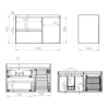 SZAFKA SPLIT 100 (60 2S L + KOSZ CARGO P) ANTHRACITE MATT ELITA 168150 / RE011006056010
