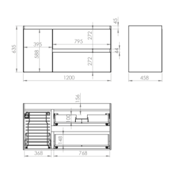 SZAFKA SPLIT 120 (80 2S P + KOSZ CARGO L) ANTHRACITE MATT ELITA 168170 / RE011205256010