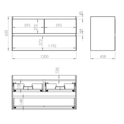 SZAFKA SPLIT 120 3S ANTHRACITE MATT ELITA 168182 / RE012007156010