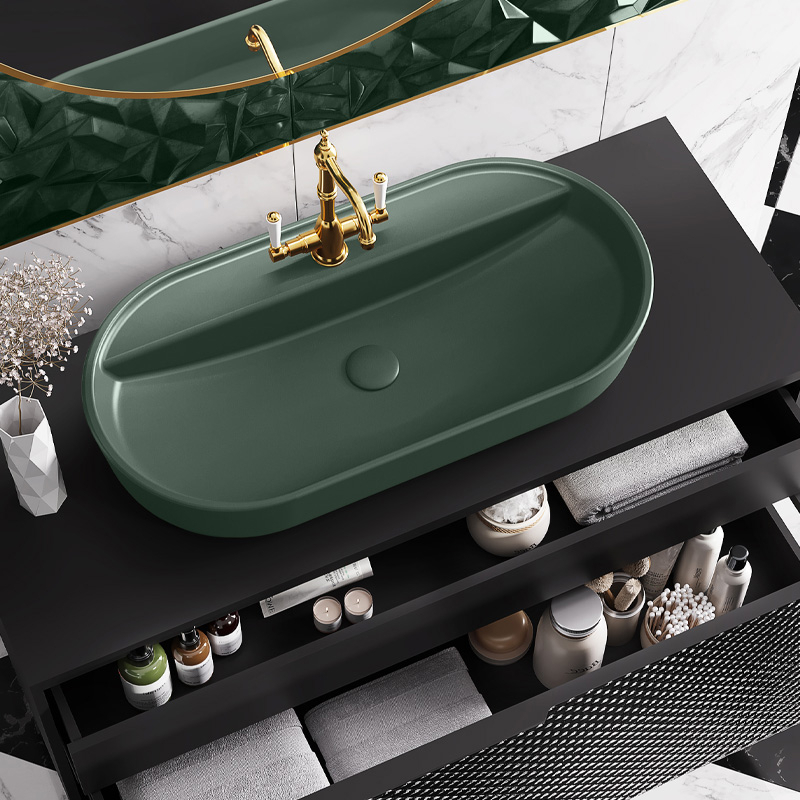 UMYWALKA NABLATOWA BABETTE 82x42 FOREST GREEN MAT ELITA 146046 / RE040820017010