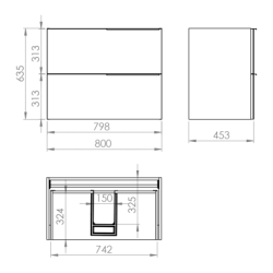 SZAFKA SOHO 80 2S BLACK MATT ELITA 168743 / RE010804047160