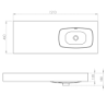 UMYWALKA DIMPLE 120 PRAWA (60+60) ŚCIENNA, MARMUR ANTHRACITE MATT ELITA 168878 / RE041202026010