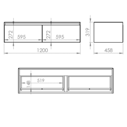 KOMODA SPLIT SLIM 120 2S ANTHRACITE MATT Z BLATEM ELITA 168947 / RE081204056010