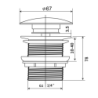 KOREK UMYWALKOWY NIEZAMYKANY BEZ PRZELEWU ANTHRACITE MATT ELITA 169445 / RE090000046010
