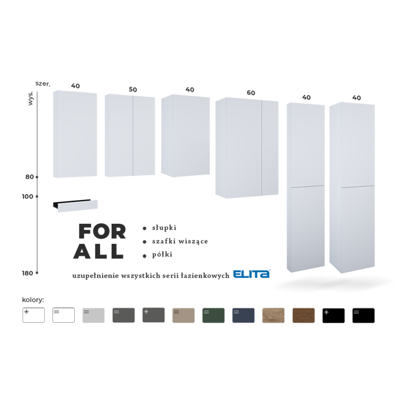 WISZĄCA FOR ALL 40 1D (21,6) BLACK MATT ELITA 169668 / RE140400077160