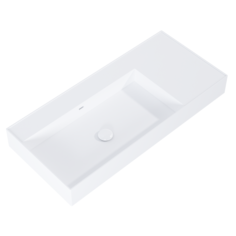 UMYWALKA LEVEL 100 LEWA ŚCIENNA, SOLID-SURFACE WHITE MATT ELITA RE041461185290