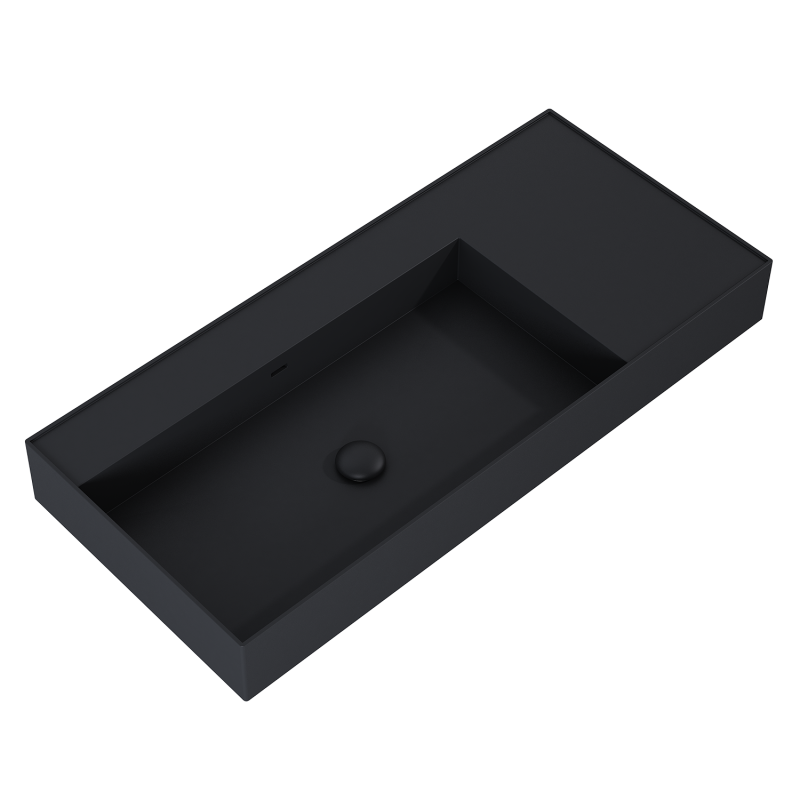 UMYWALKA LEVEL 100 LEWA ŚCIENNA, SOLID-SURFACE BLACK MATT ELITA RE041461187160