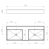 UMYWALKA LEVEL 120 DUO ŚCIENNA, SOLID-SURFACE ANTHRACITE MATT ELITA RE041461206010