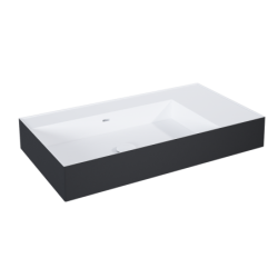 UMYWALKA LEVEL 80 LEWA ŚCIENNA, SOLID-SURFACE BICOLOR WHITE MATT / BLACK MATT ELITA RE041461216030