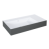 UMYWALKA LEVEL 80 LEWA ŚCIENNA, SOLID-SURFACE BICOLOR WHITE MATT / ANTHRACITE MATT ELITA RE041461216180